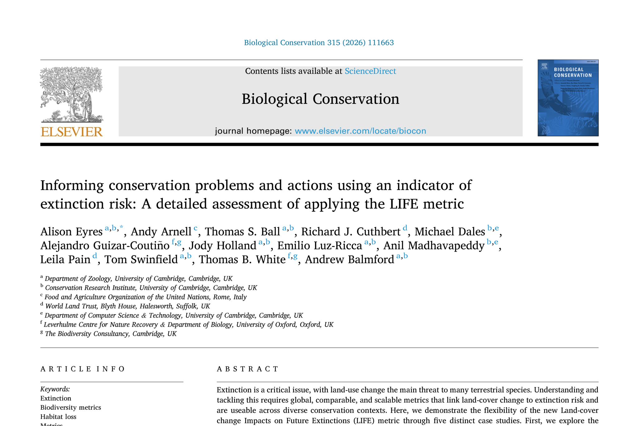 The LIFE metric paper showing five case studies