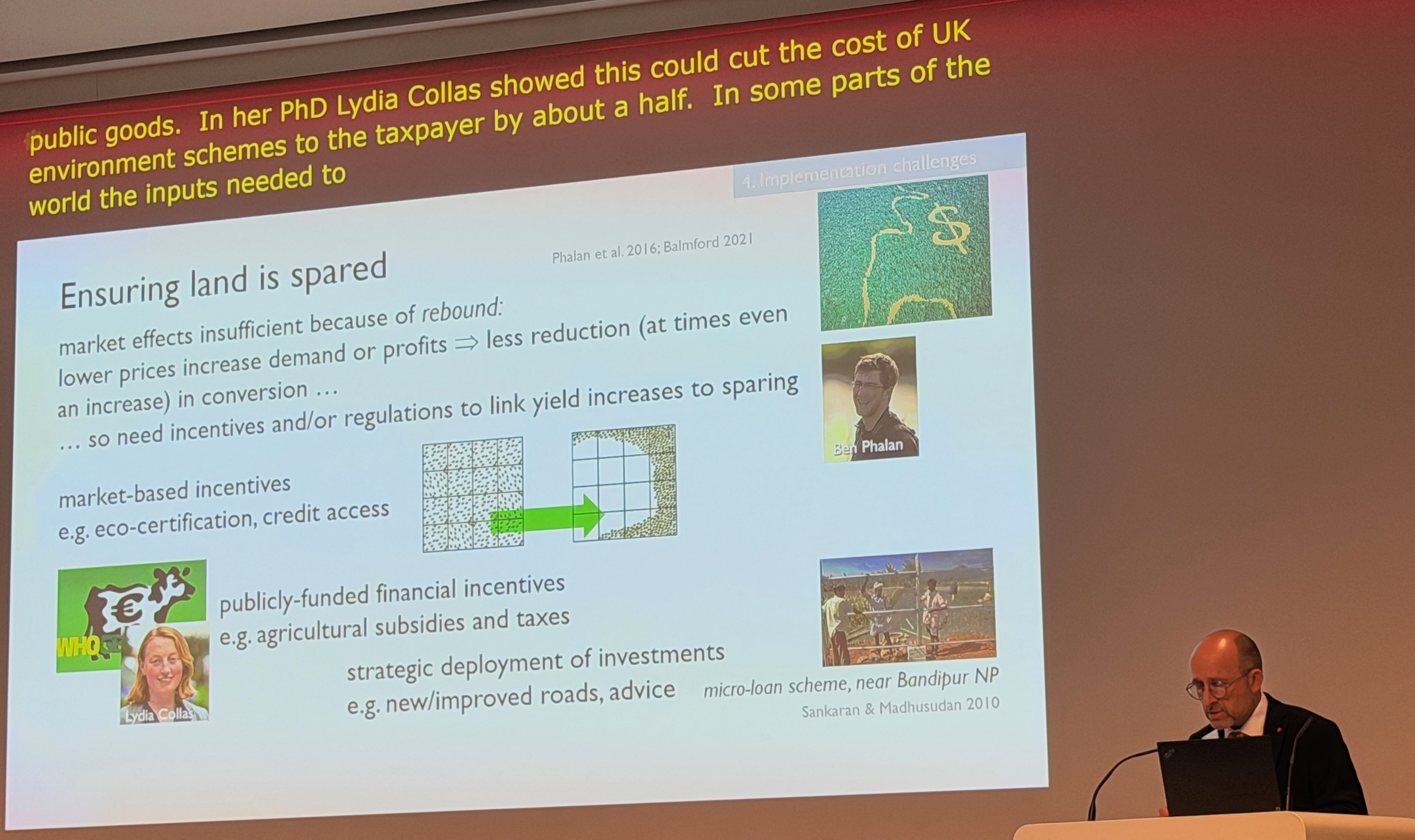 Ensuring land is spared: market effects alone are insufficient because of rebound, so incentives and regulation are needed.