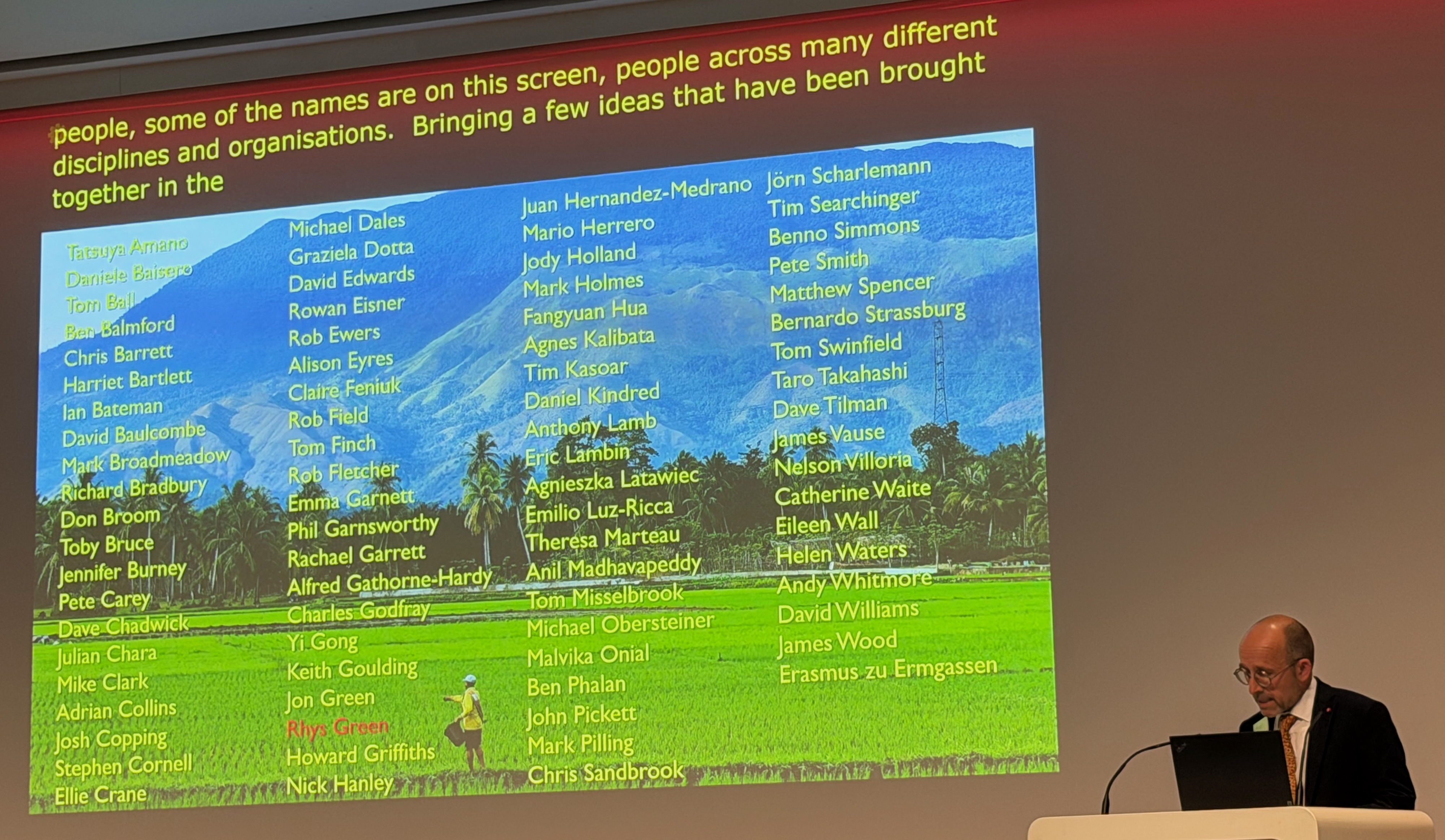 Andrew's collaborator wall. A 'Where's Wally' for conservation scientists.