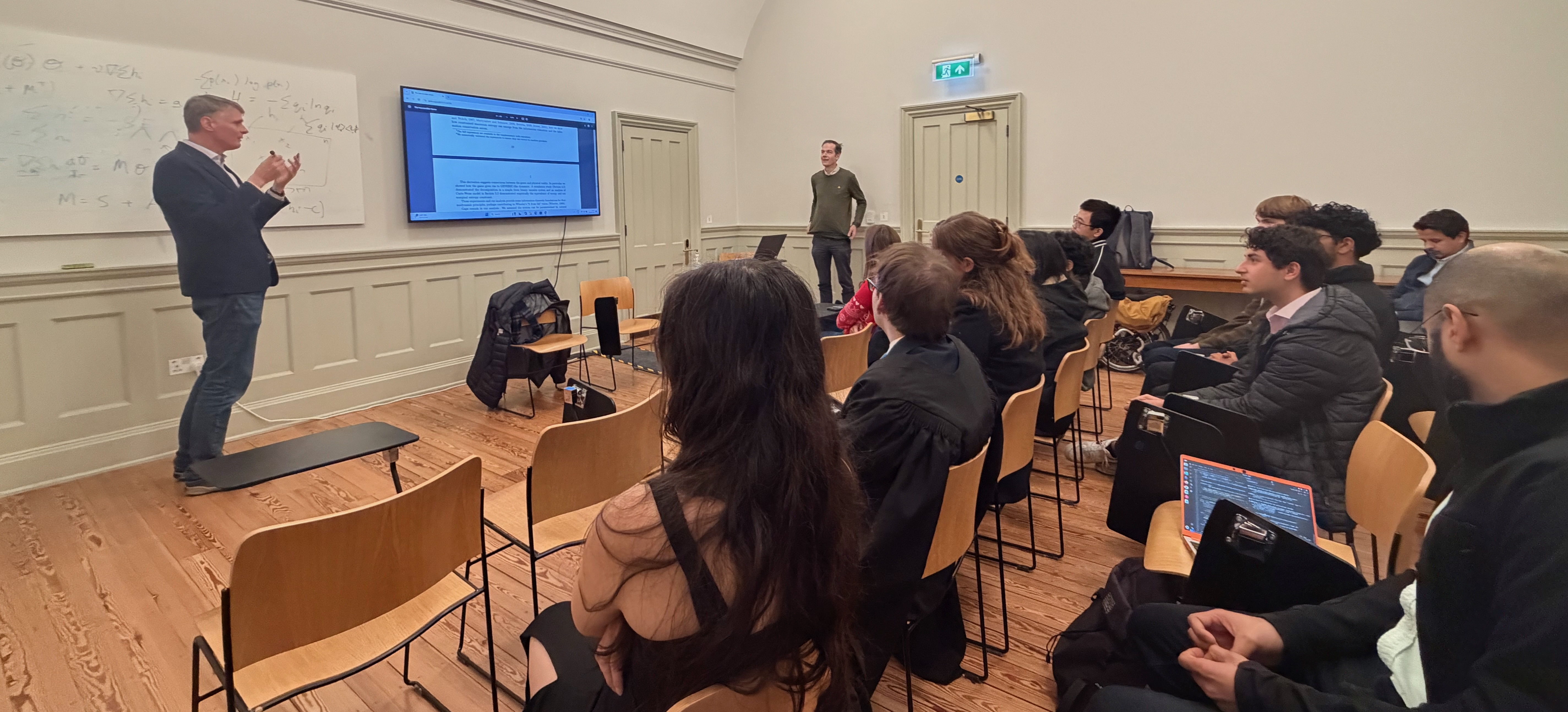 Back in familiar territory, Neil Lawrence explains the Inaccessible Game to Pembroke CST undergrads