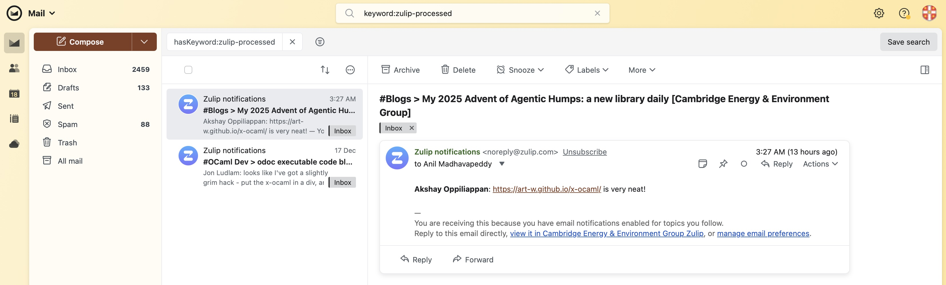 I'm not sure what the limit on keywords is, but Fastmails search interface is great