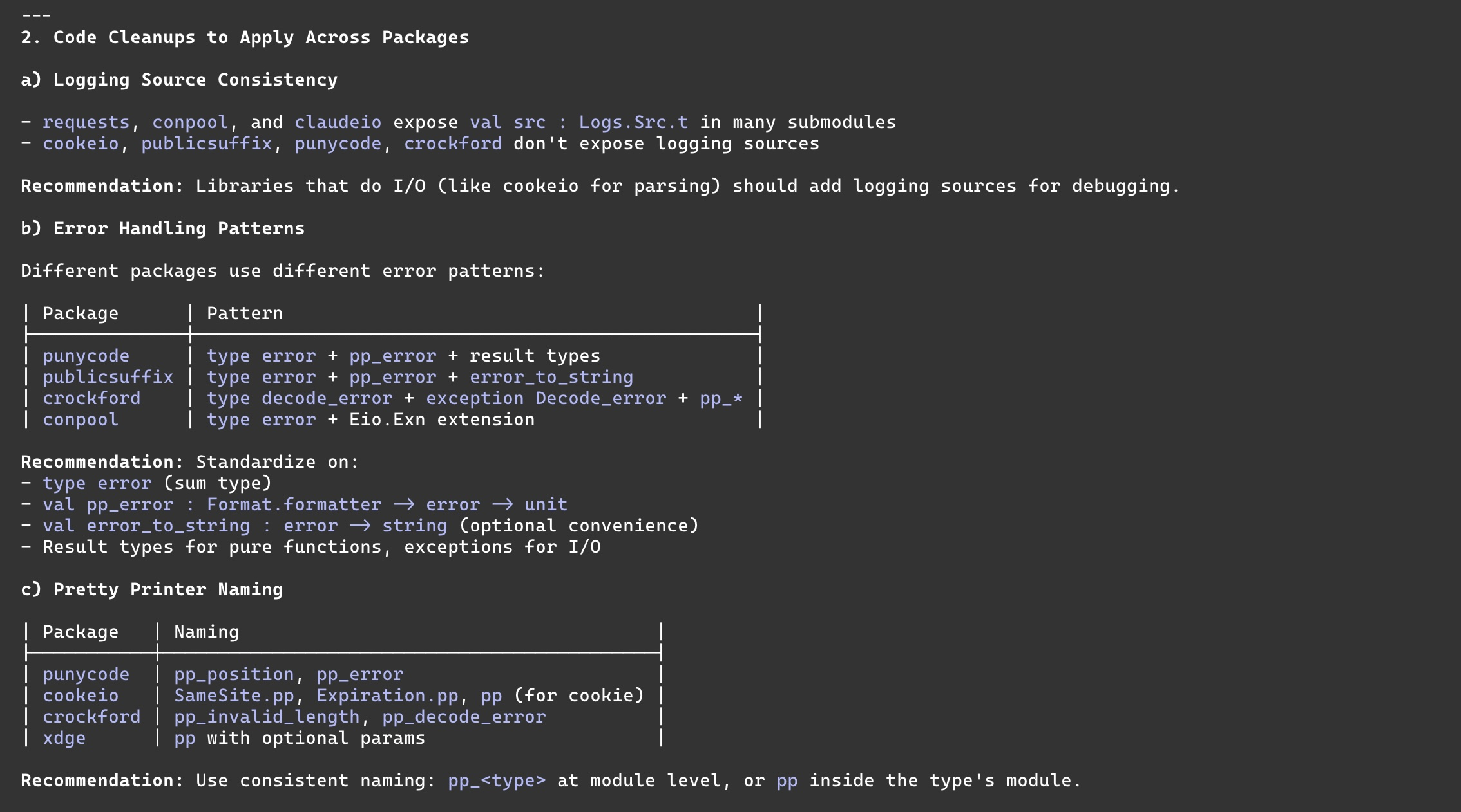 And similarly, interface fixes work just as well