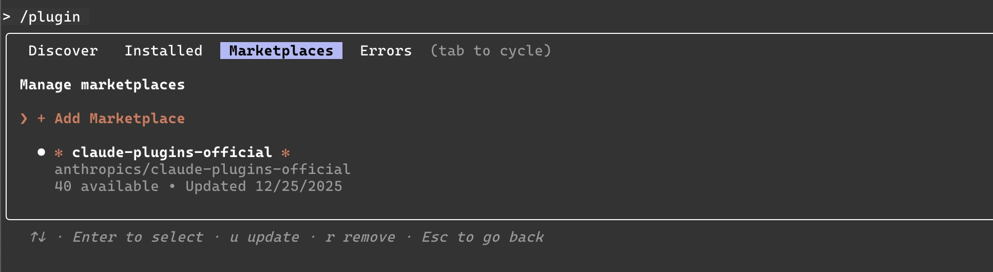 Just go to the marketplaces section under /plugins in Claude