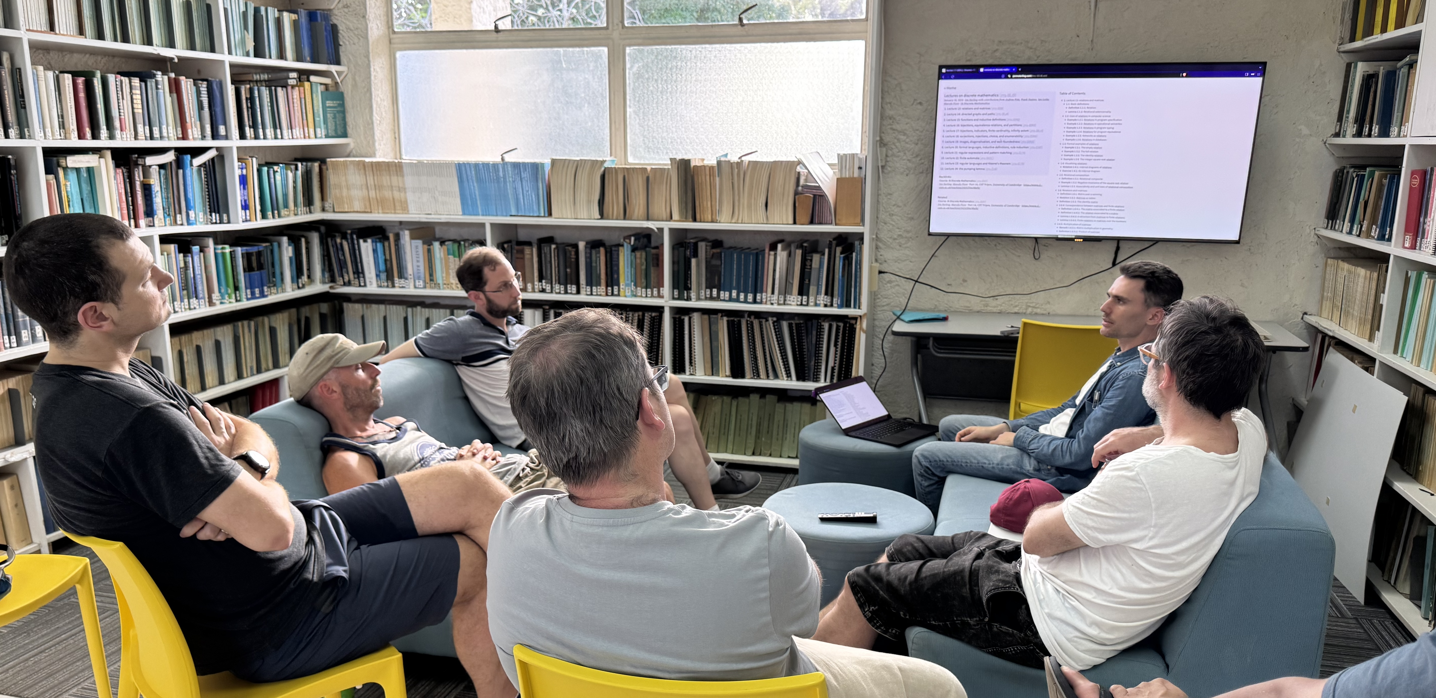 Sitting indoors in Barbados with a gigantic beach outside: a classic sign of semanticists in the wild