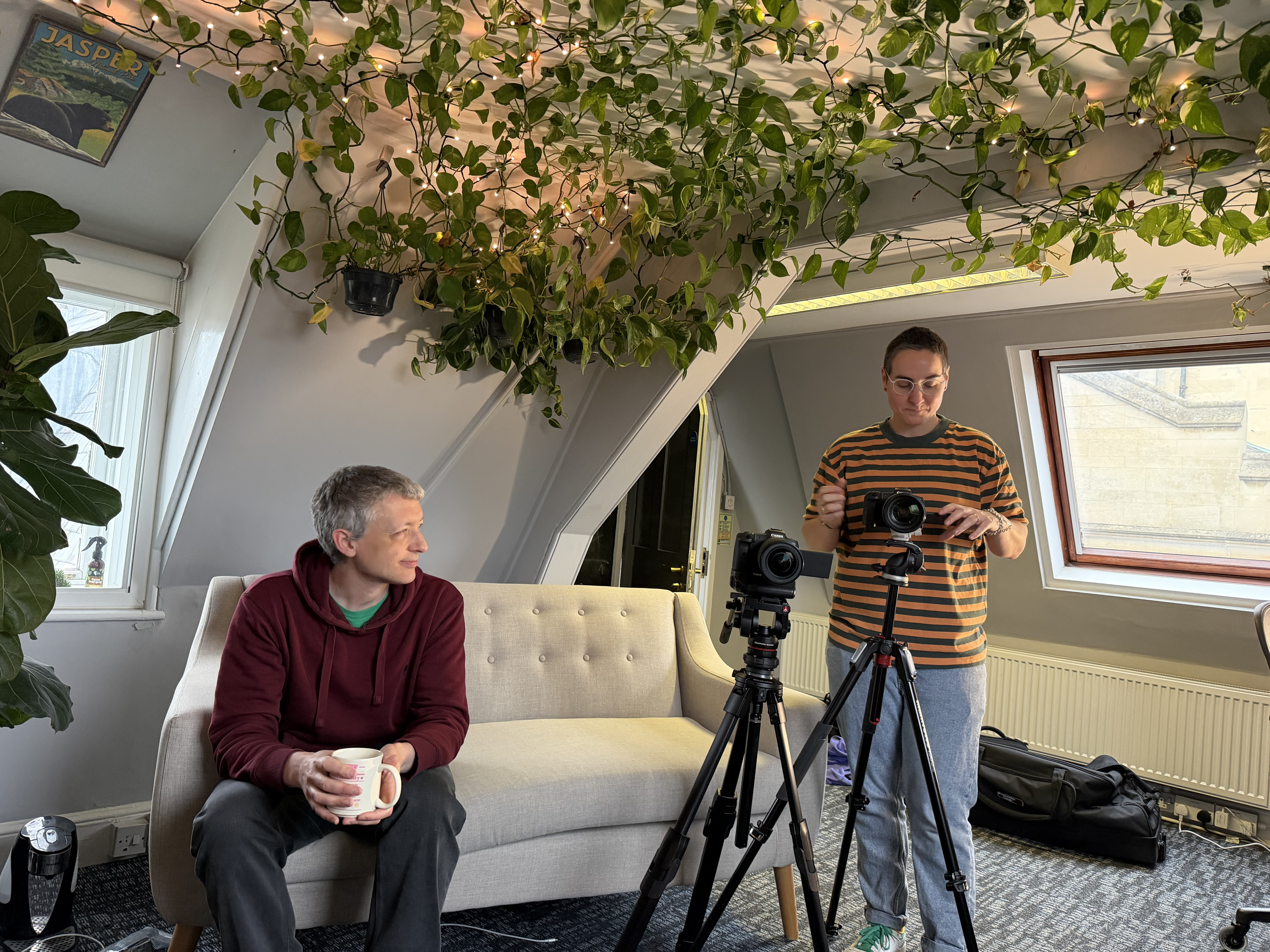 Dave and I were interviewed separately in my office while staring at each other. Just like when we were at school. Dave and I were interviewed separately in my office while staring at each other. Just like when we were at school.