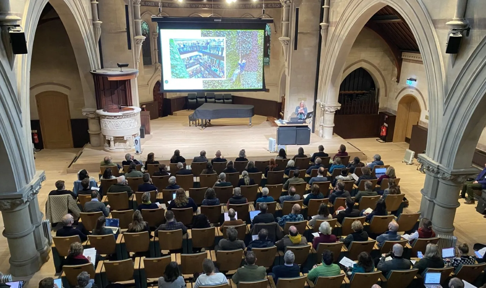 The very full Pembroke auditorium! Credit: Sam Reynolds The very full Pembroke auditorium! Credit: Sam Reynolds