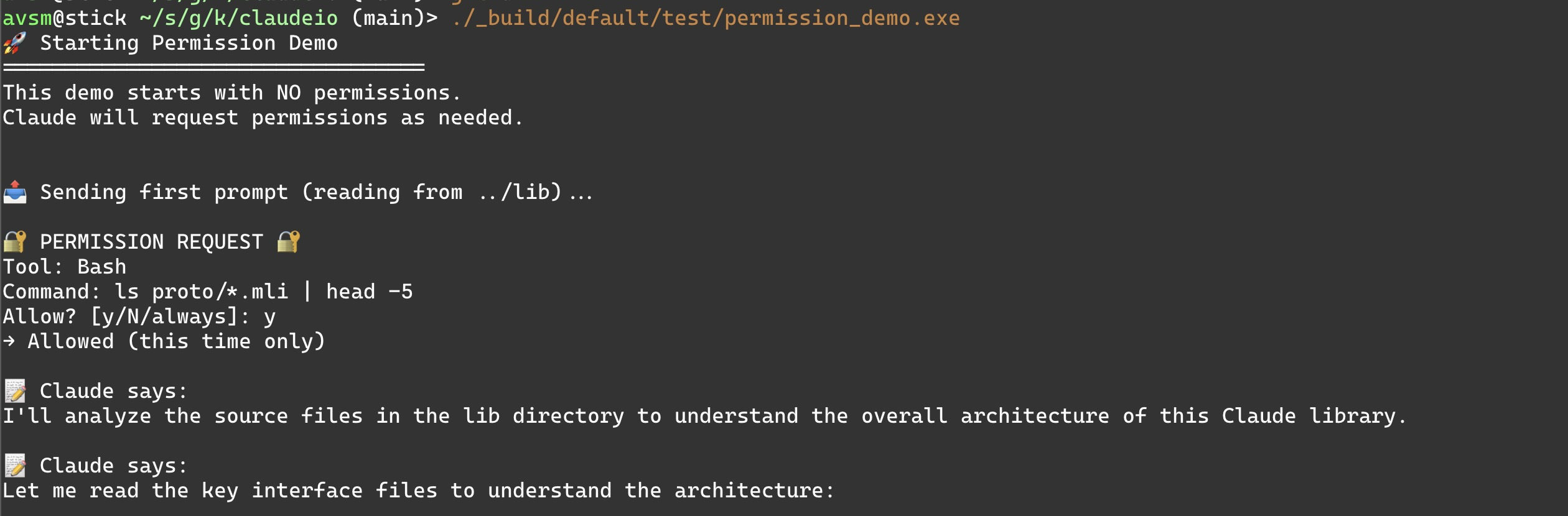I managed to get interactive OCaml callbacks to Claude working after some upstream fixes I managed to get interactive OCaml callbacks to Claude working after some upstream fixes