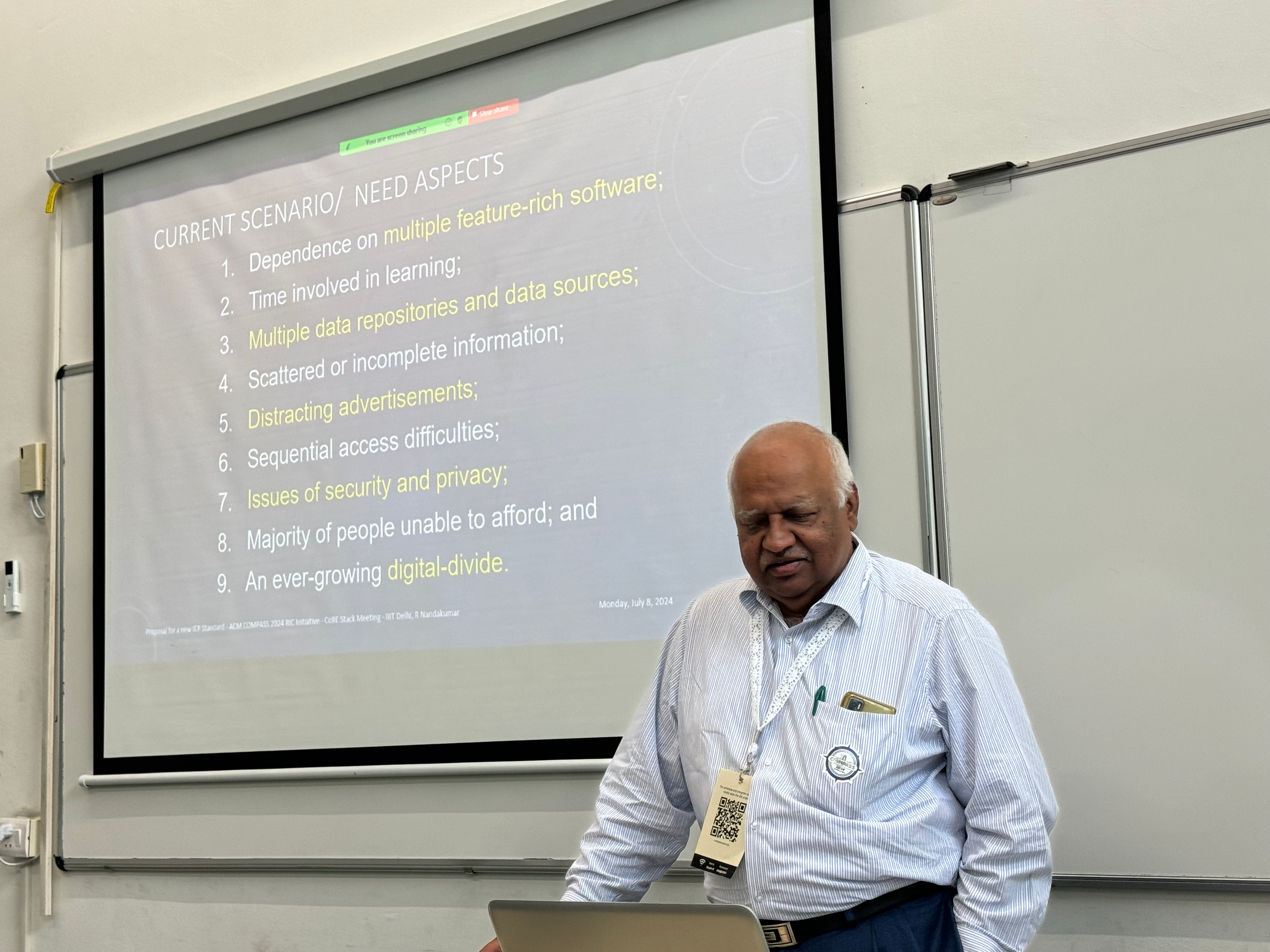 R. Nandakumar presenting