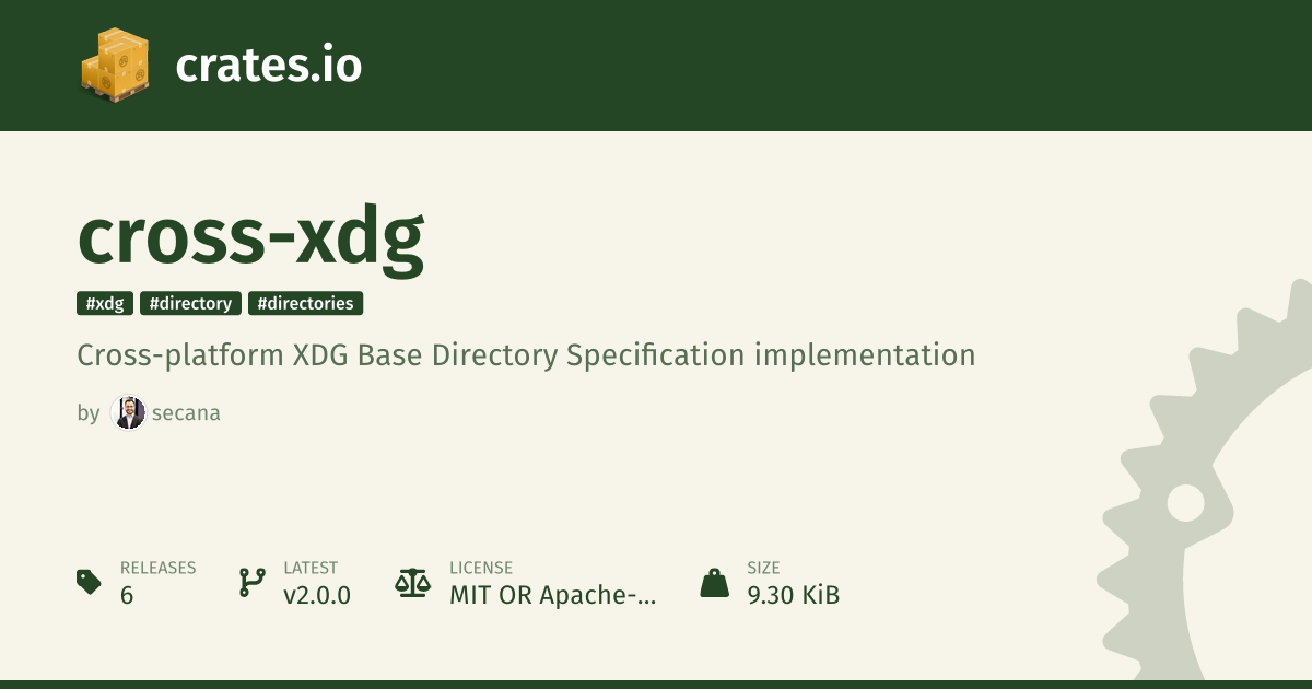 Lots of other languages have cross-platform XDG implementations, so I wanted one in OCaml for Eio Lots of other languages have cross-platform XDG implementations, so I wanted one in OCaml for Eio