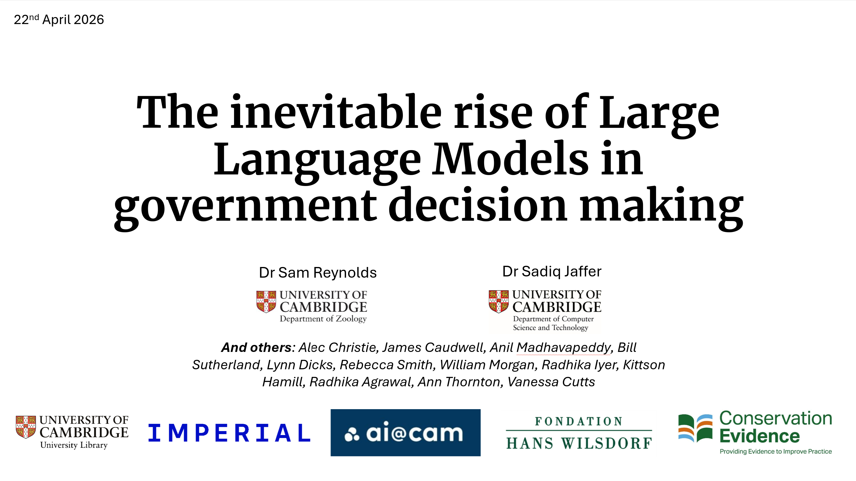 The inevitable rise of Large Language Models in government decision making (Sadiq and Sam)