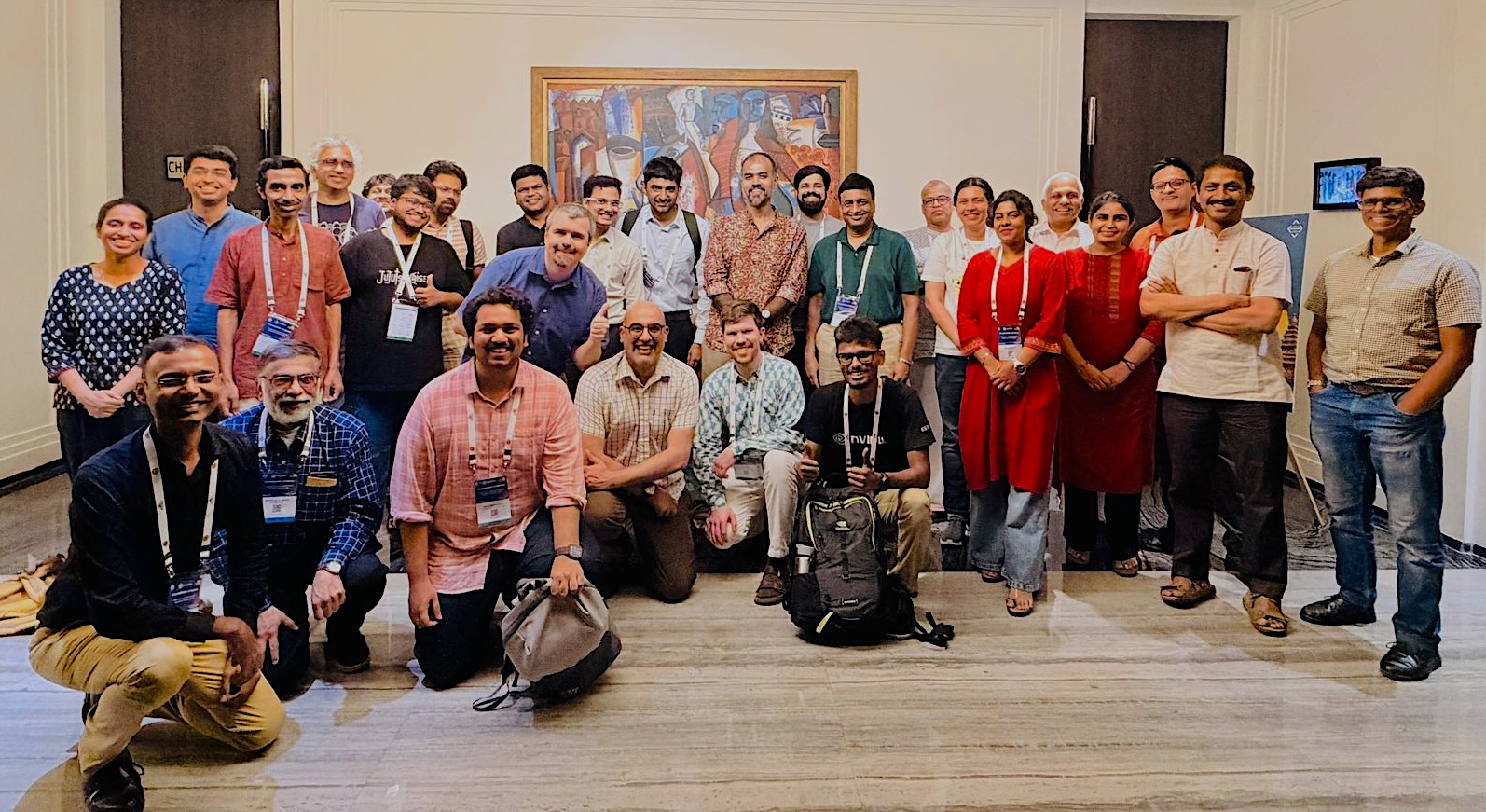 The happy group after dinner on the eve of the launch!