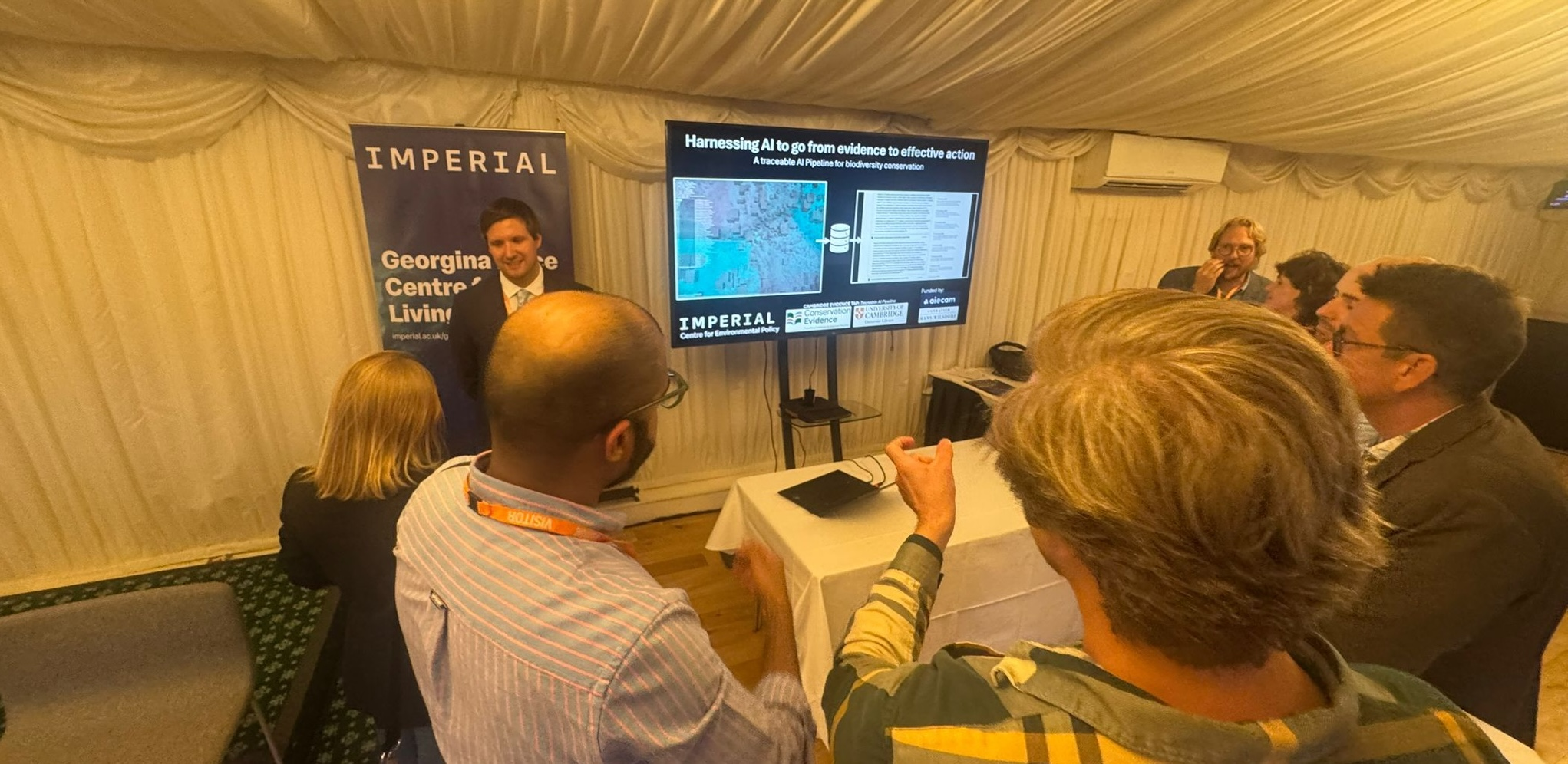 Showing the traceable pipeline to guests in the pavilion (image credit: Alec Christie)