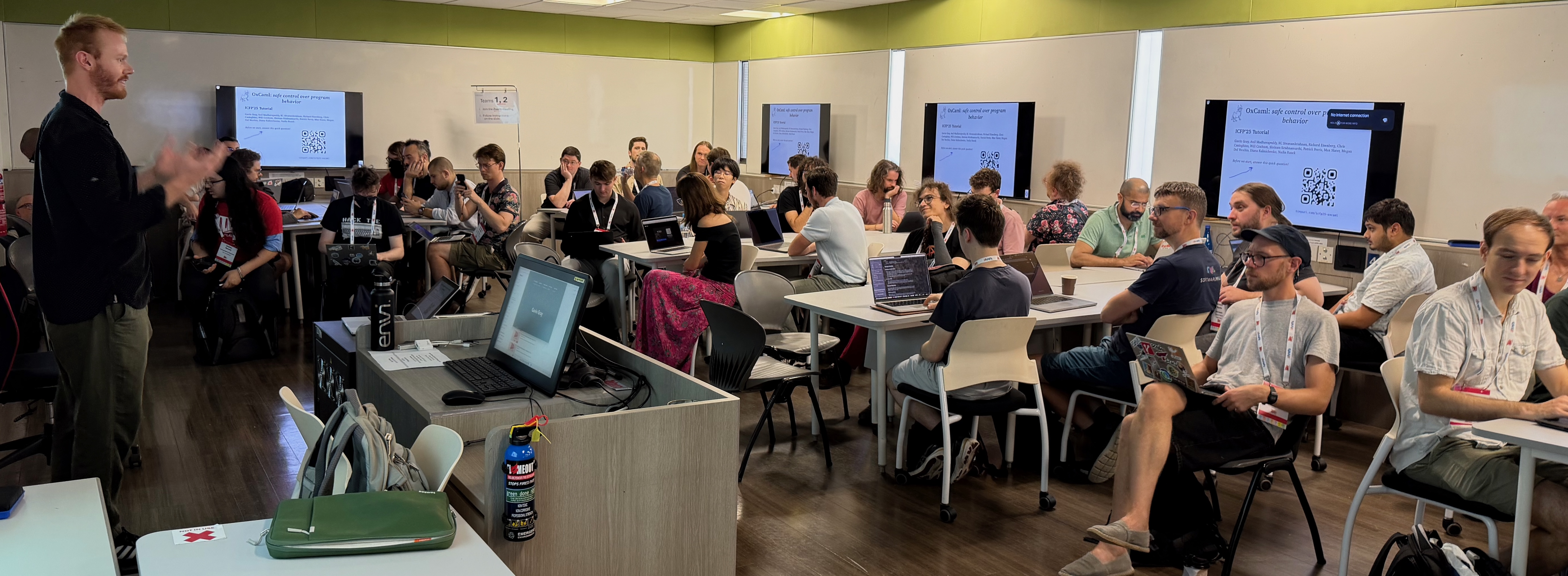 Full tutorial room at the NUS computing department with an engaged audience! Full tutorial room at the NUS computing department with an engaged audience!