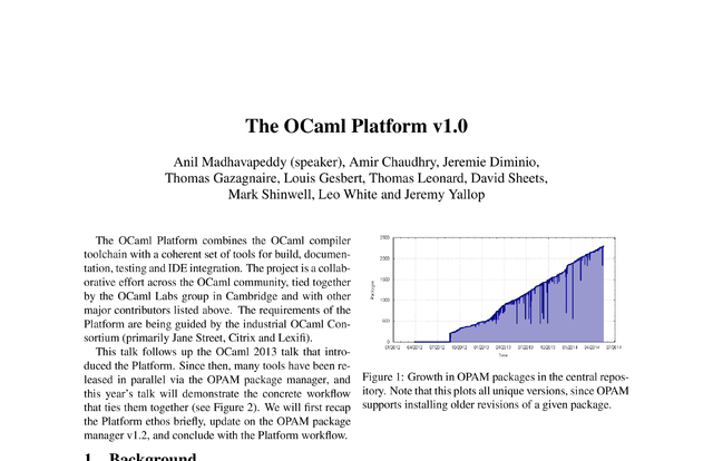 The OCaml Platform v1.0 | Anil Madhavapeddy