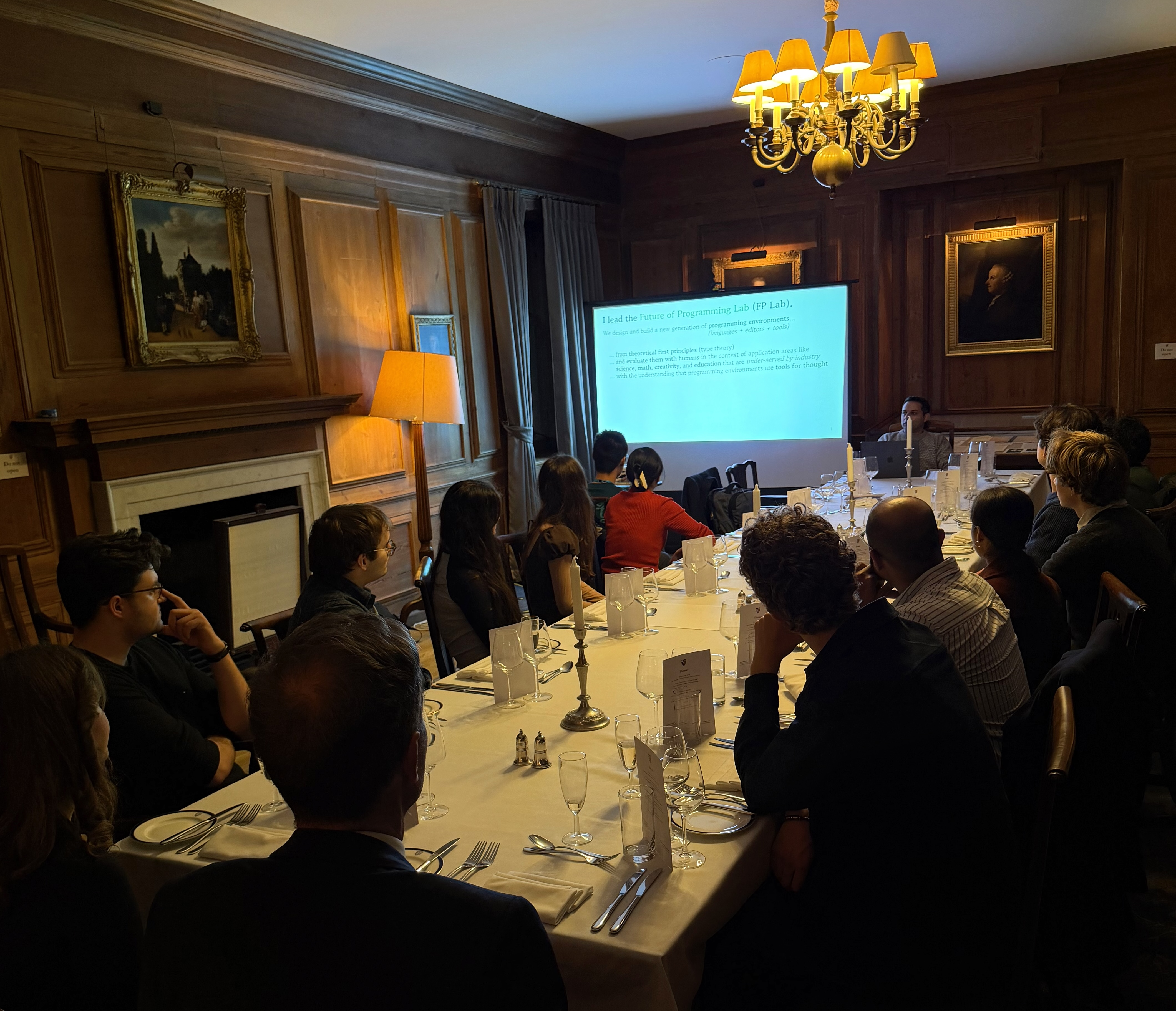In the Thomas Gray room for the Pembroke CS subject dinner In the Thomas Gray room for the Pembroke CS subject dinner