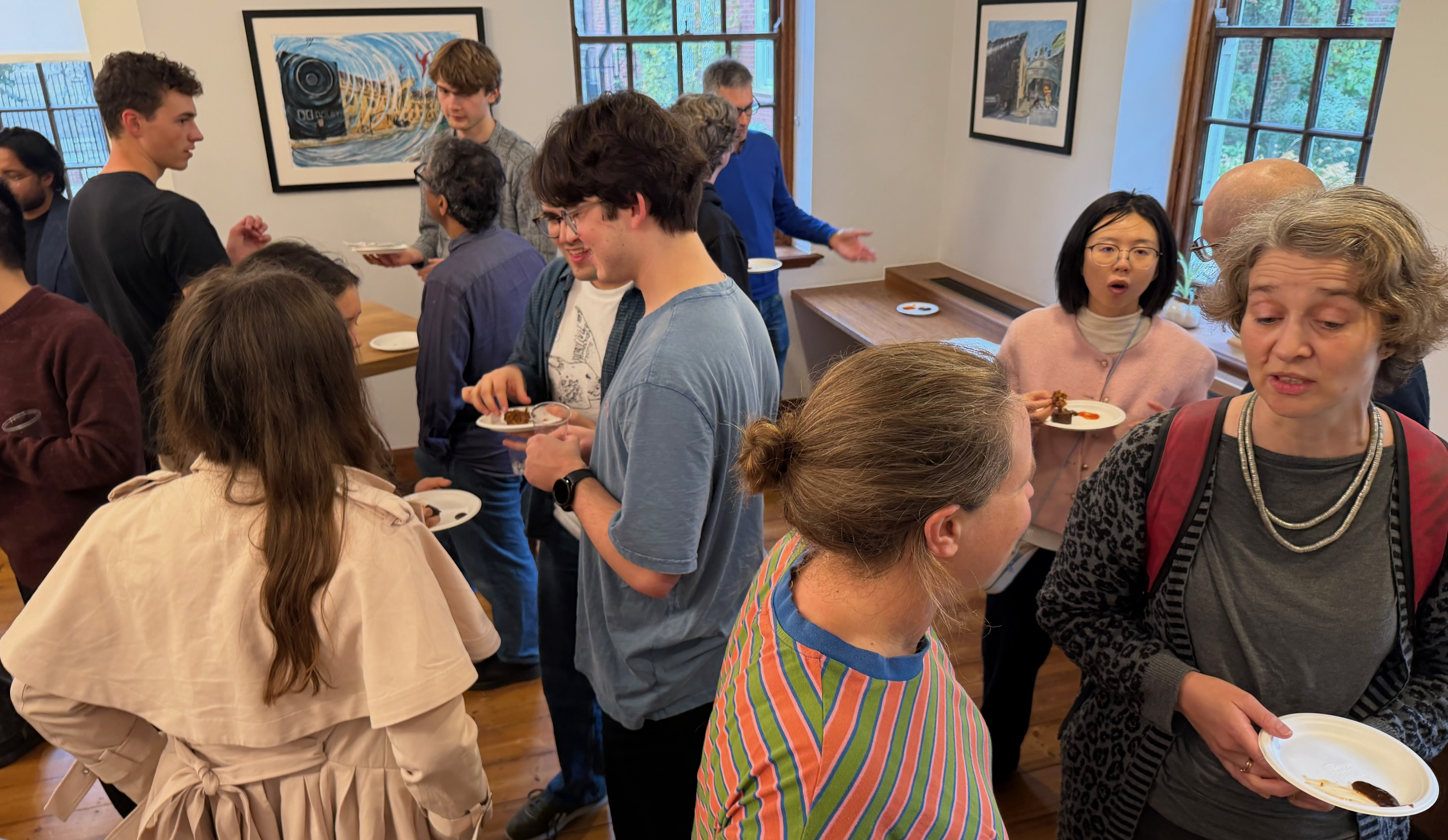 A packed Reading Room, with students and staff from across the departments mingling. A packed Reading Room, with students and staff from across the departments mingling.