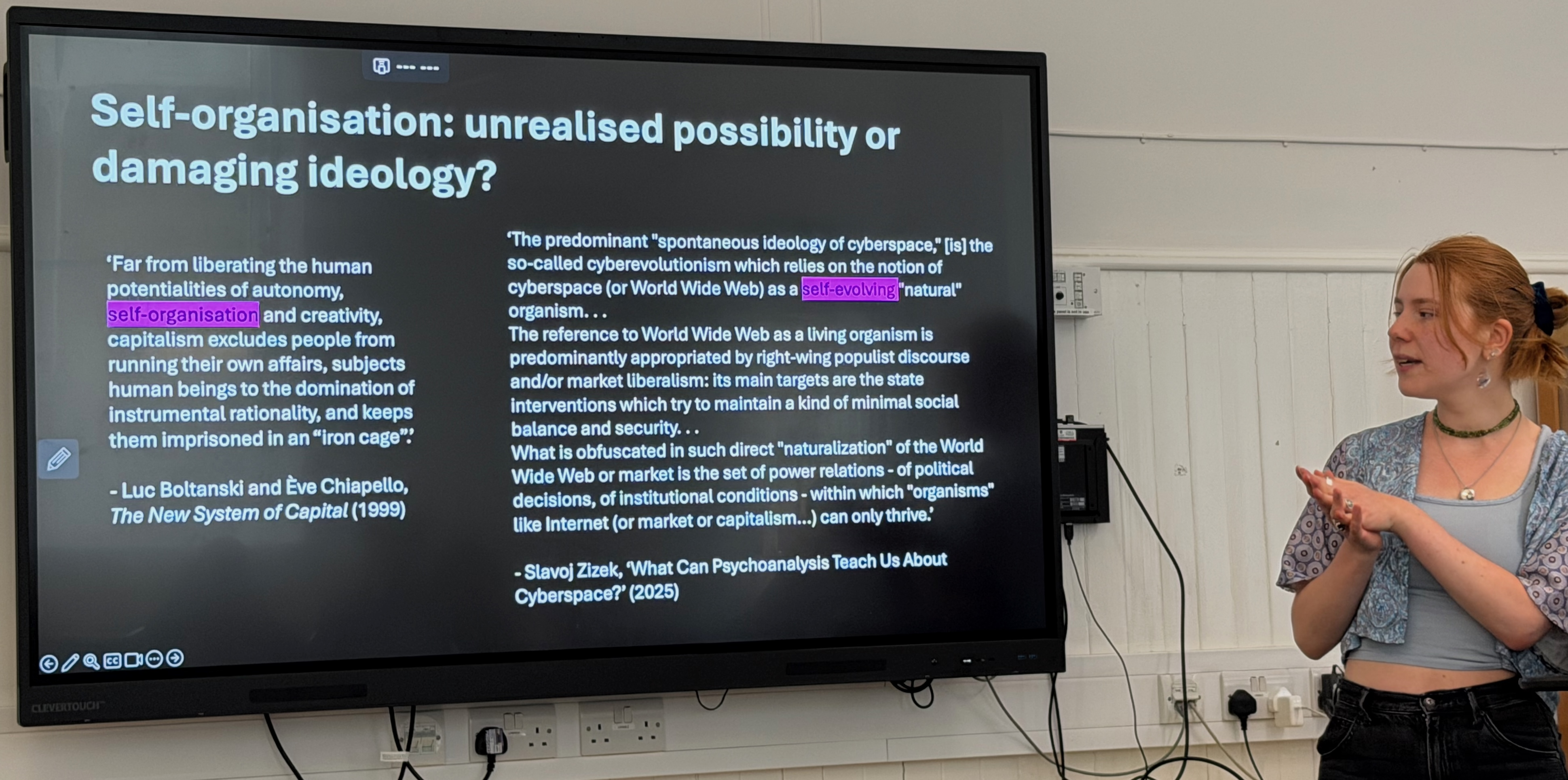 Georgie Newson putting the boot into self-organising as a useful term Georgie Newson putting the boot into self-organising as a useful term