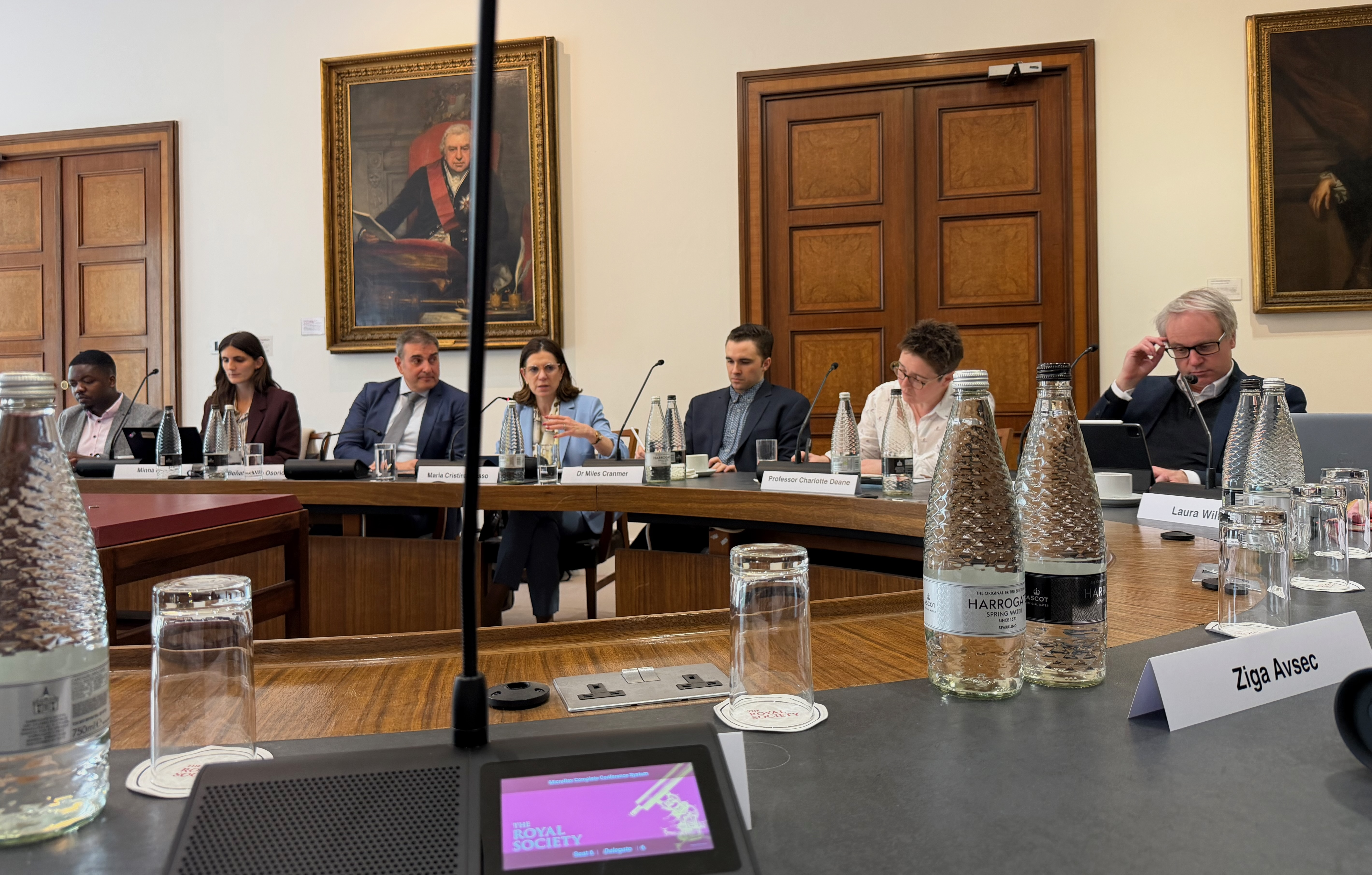 The view from the impressive Royal Society roundtable. Sadly we didn't have those cool earpieces that they always have in the movies.