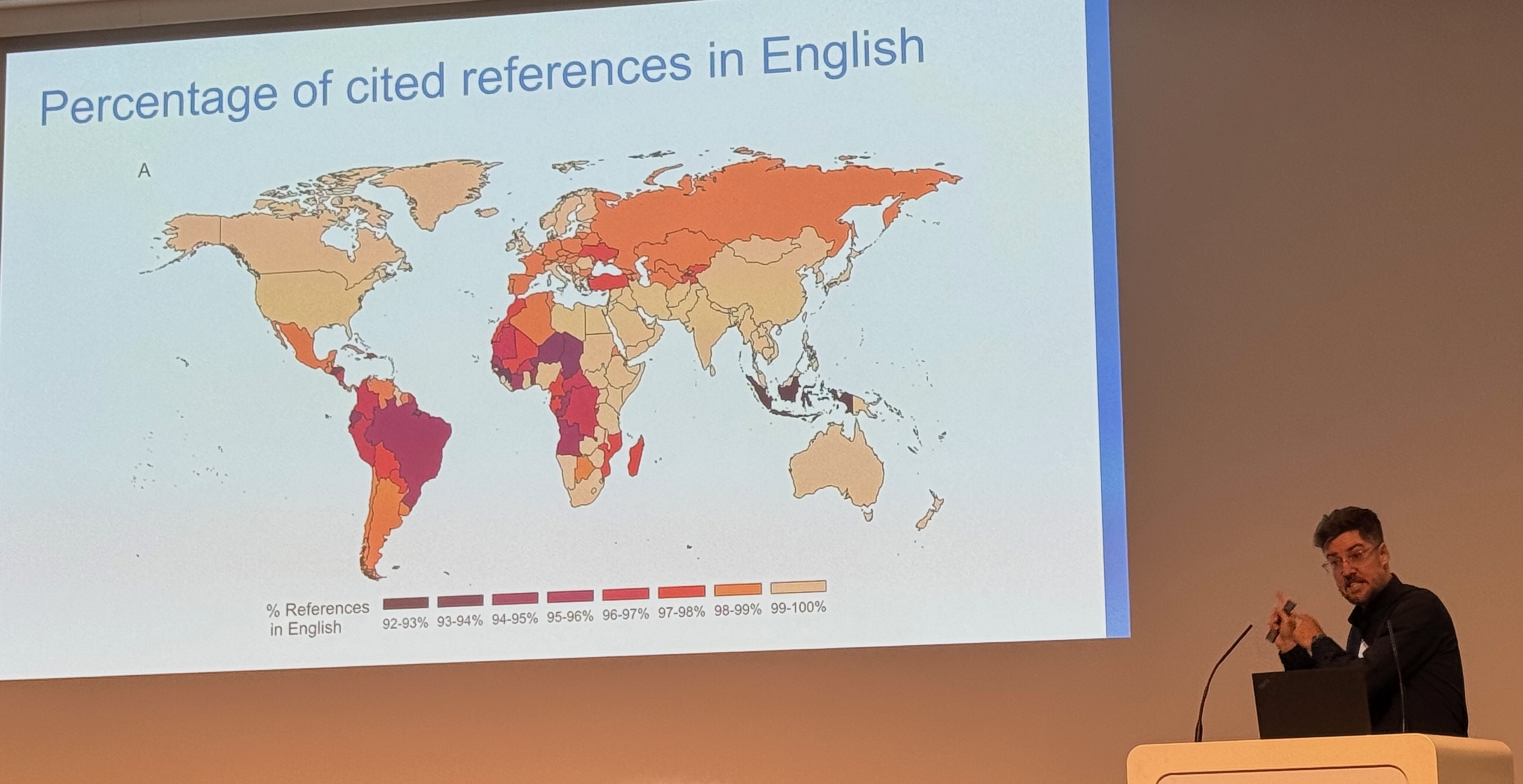 Professor Lariviere shows how uneven citations are across languages and geographies