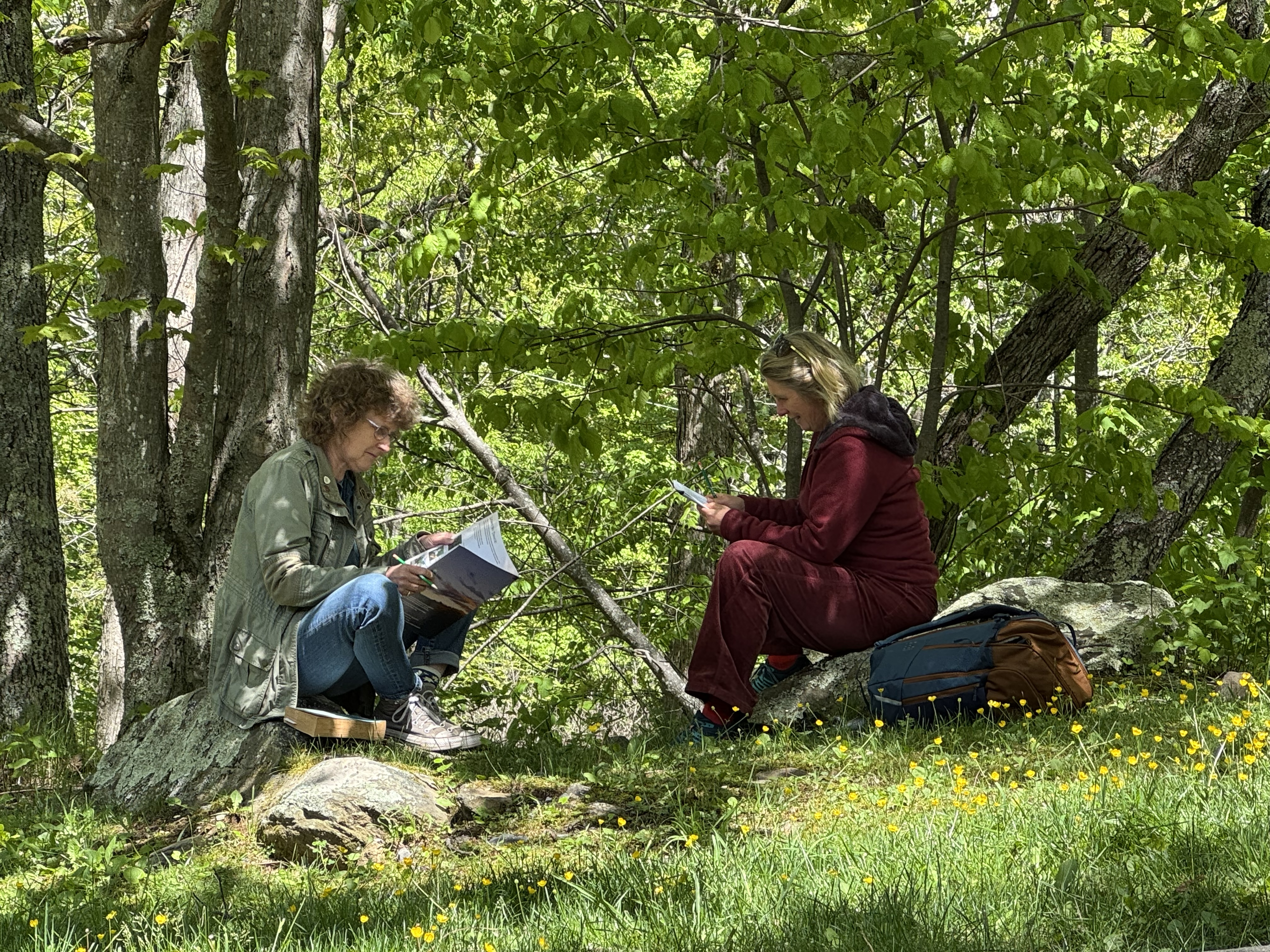 EJ and Julia hard at work on their junior ranger books
