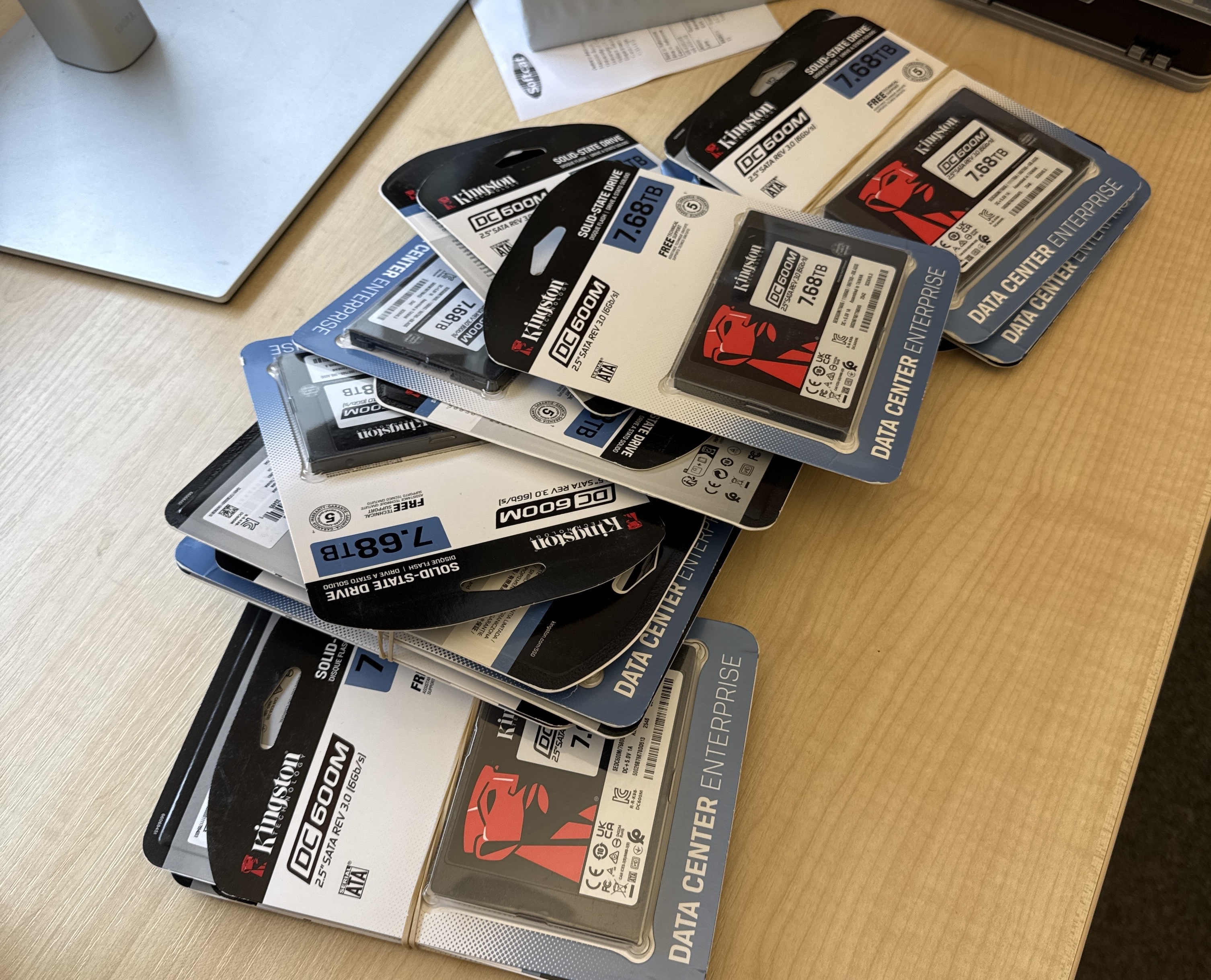 Mark Elvers is installing SSDs today by the bushel so we can keep up with all the storage requirements here. We do need cloud hosting for all this Zarr as we're over a petabyte raw now in the University and it's nervous work...