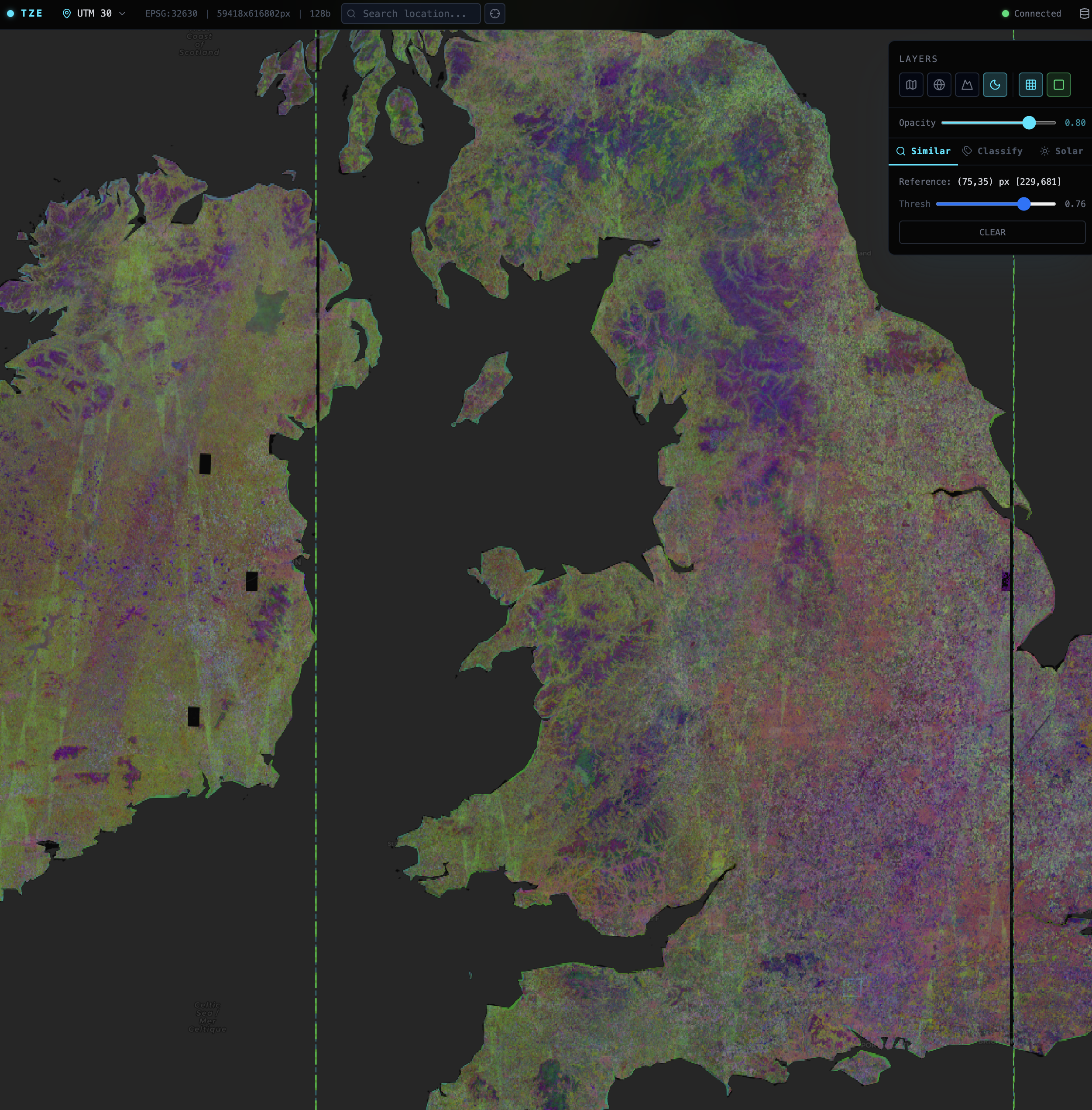 A full browser based streaming interface for TESSERA using Zarr, to be released soon!