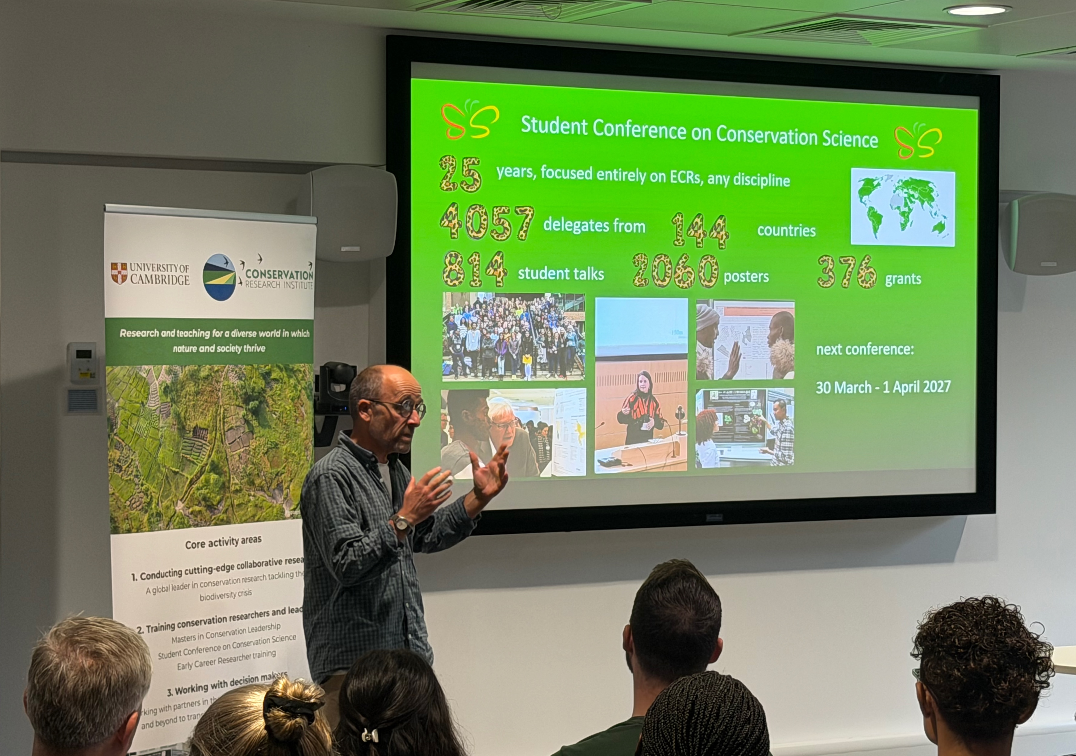 Andrew Balmford advertises the upcoming Student Conference in Conservation Science
